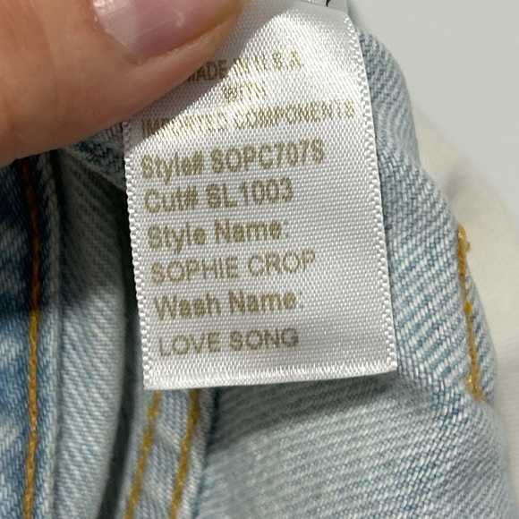 SLVRLAKE Sophie Crop Organic Mid-Rise Love Song Straight Leg Denim Jeans - Picture 9 of 9